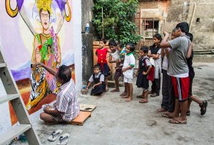 Painting a Mural for Priya's Shakti
